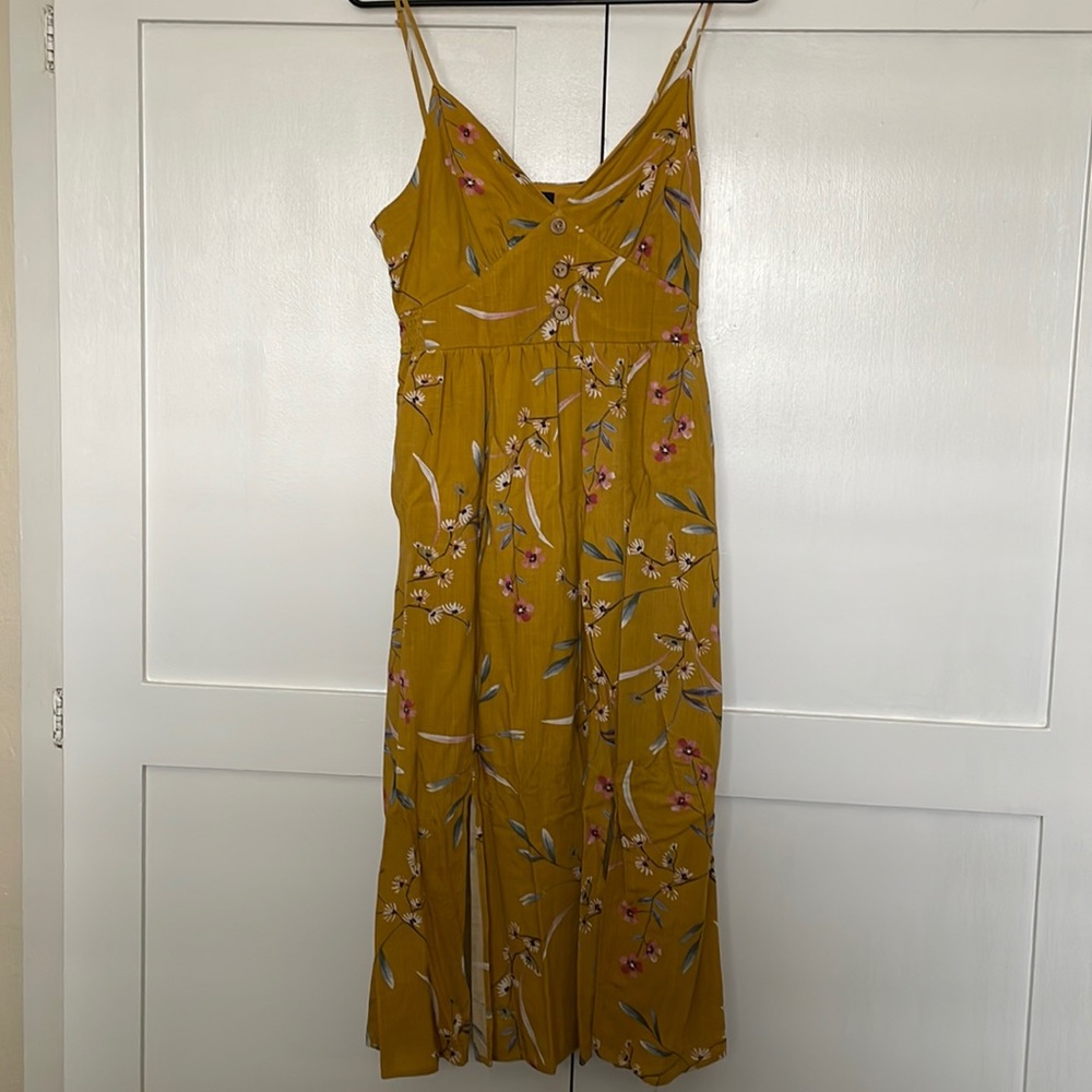 Mustard Floral Dress
